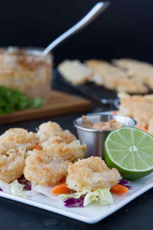 Breaded Shrimp Salad with Chipotle Mayo