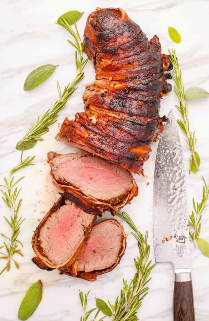 13. Bacon-Wrapped Balsamic and Rosemary Beef Tenderloin