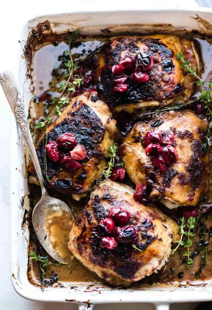 Balsamic Roasted Chicken with Cranberry