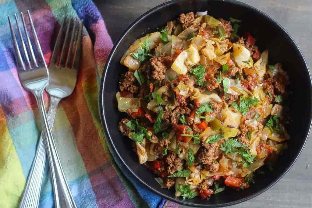 Cabbage and Ground Beef Stir Fry