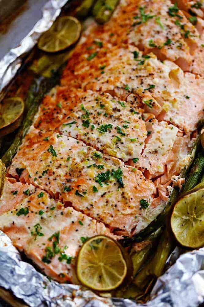 Garlic Butter Salmon with Asparagus