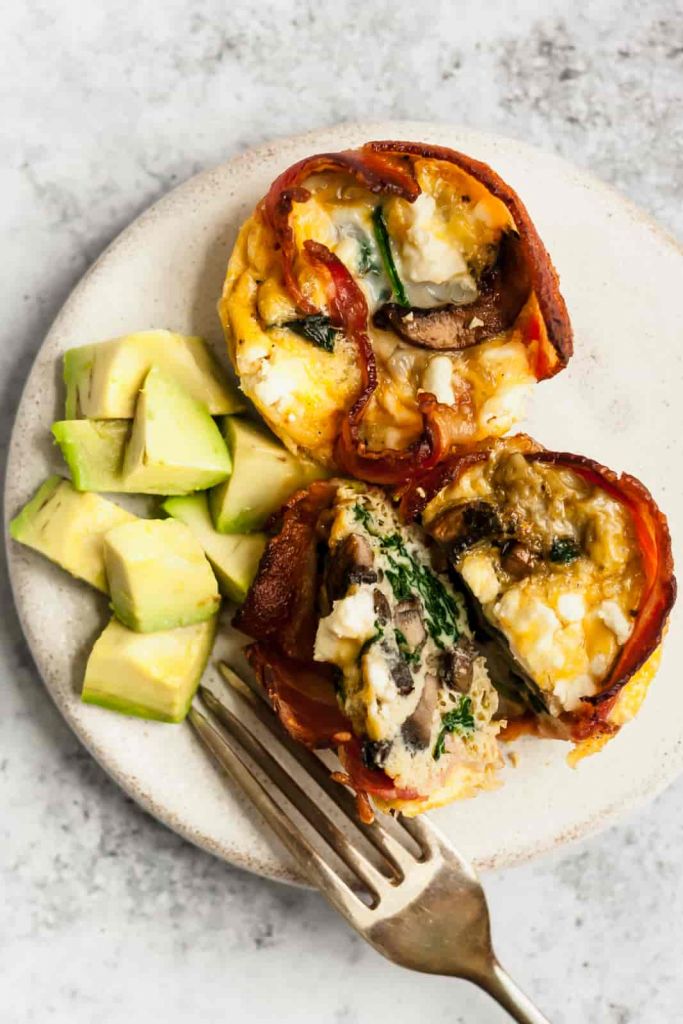 Spinach Mushroom and Bacon Egg Cups