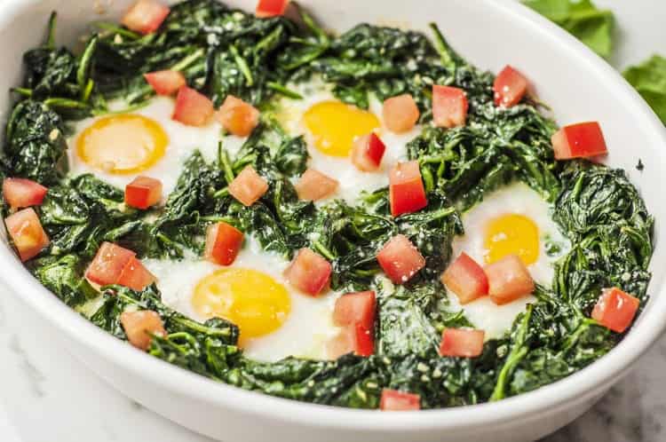 Parmesan and Spinach Baked Eggs