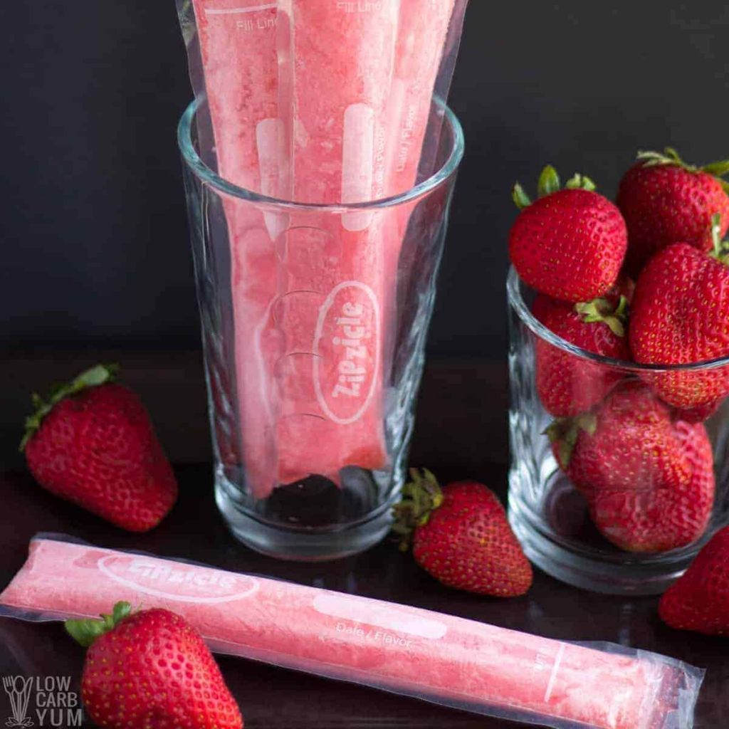 Low-Carb Strawberry Popsicle