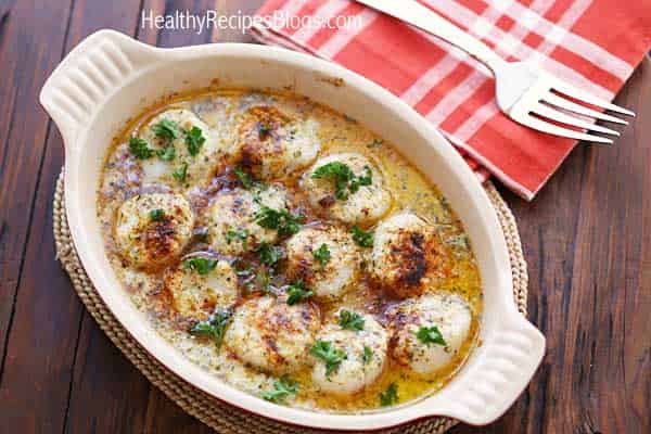 Buttery Baked Scallops