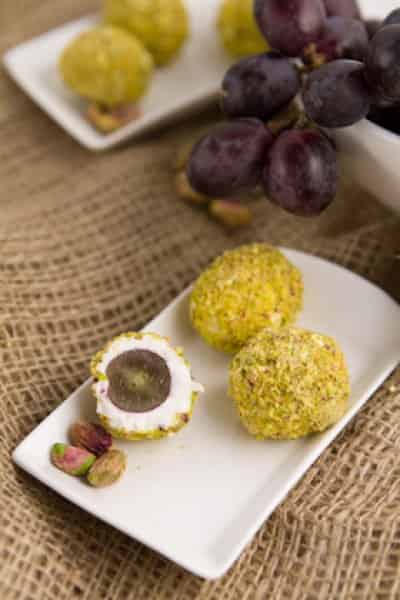 Grapes Covered in Goat Cheese