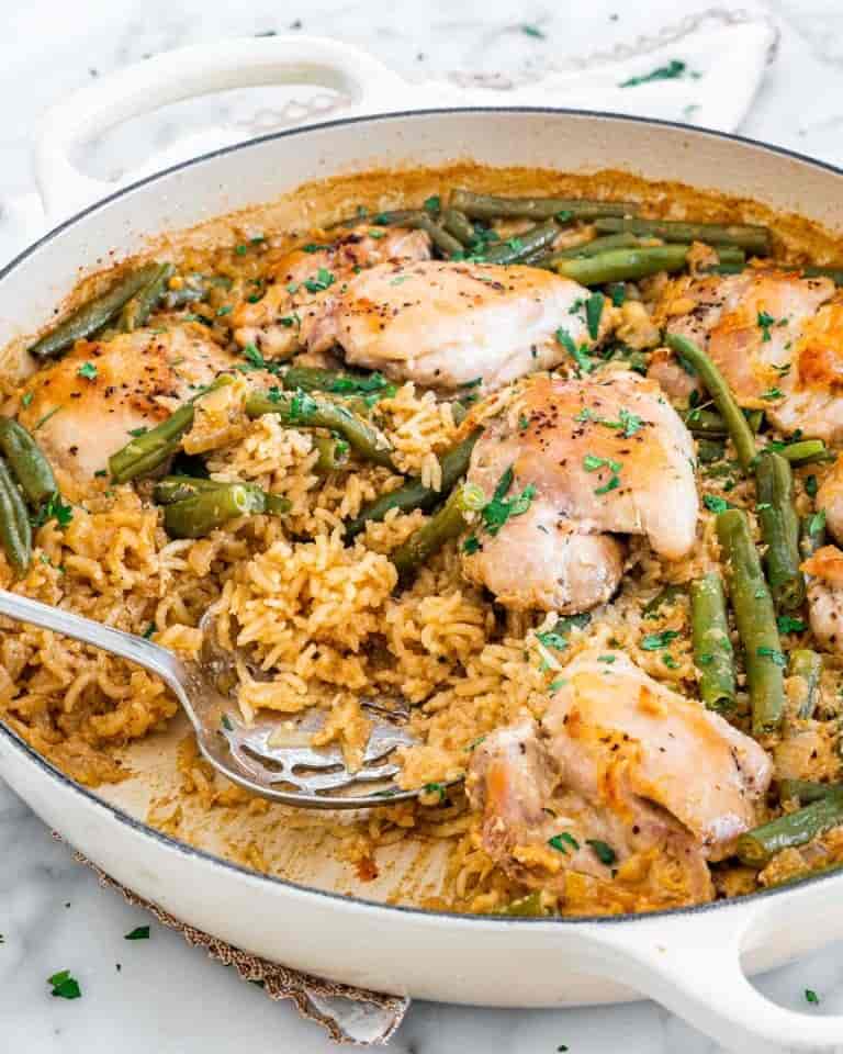 Coconut Chicken with Green Beans and Rice