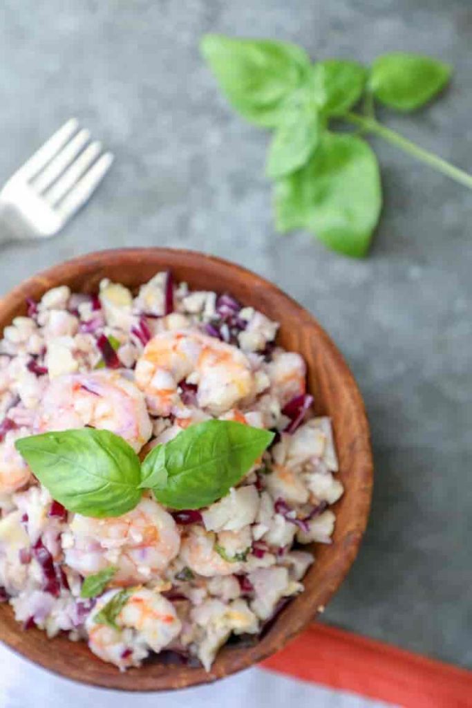 Keto Shrimp & Cauliflower Rice Salad