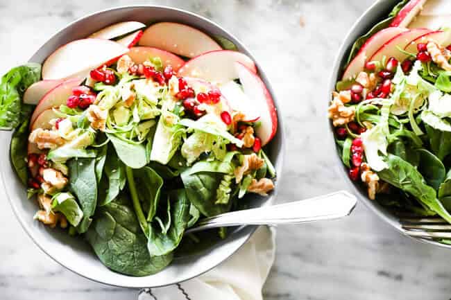 Apple Walnut and Spinach Salad
