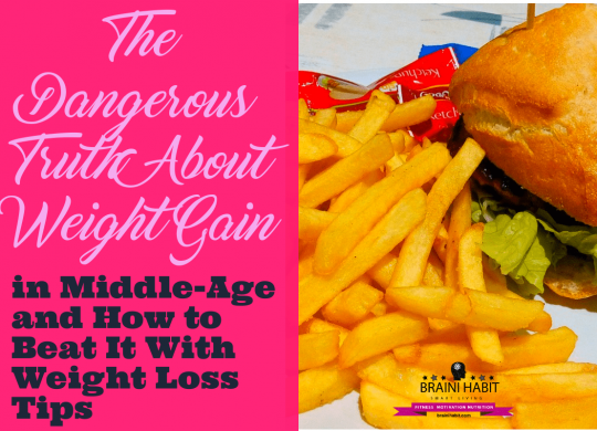 The Dangerous Truth About Weight Gain in Middle-Age and How to Beat It With Weight Loss Tips Furthermore, middle-age is a period when most women enter menopause. Because of the natural decrease in levels of estrogen, studies show that this period contributes to the accumulation of fat around the abdomen. #motivationloseweight #resistancetraining #weightlosstips #weightlosswomen